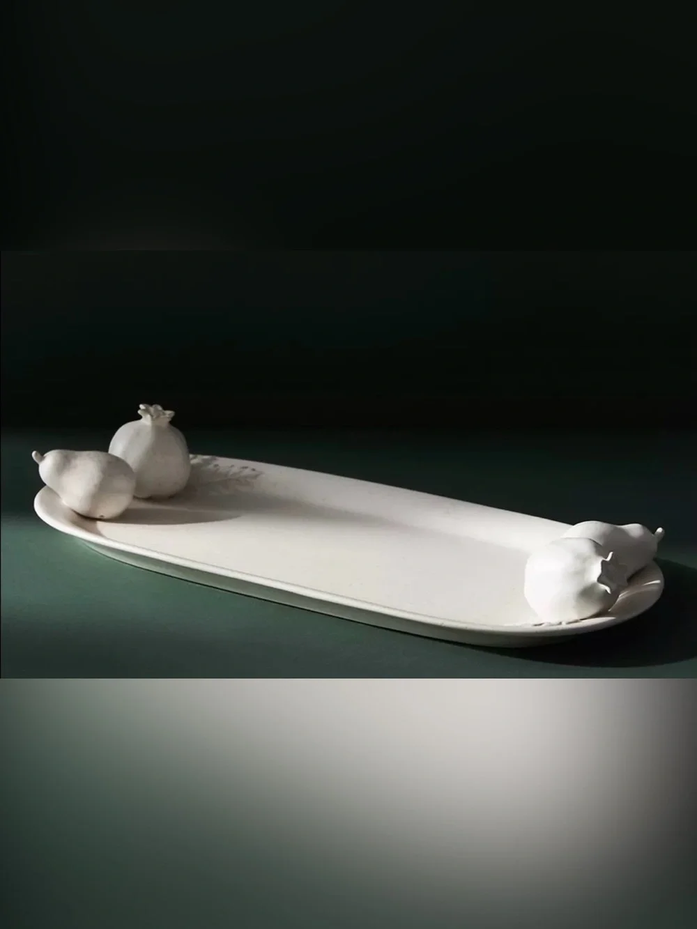 Anthropologie Pear and Pomegranate Ceramic Serving Platter NWT